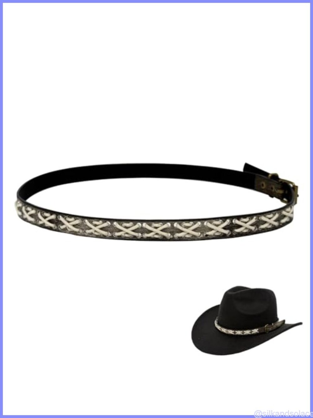 Faux Leather Cowboy Hat Band Adjustable Western Hat Accessory